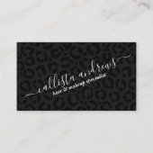 Carte De Visite Élégant Poster de animal de Cheetah léopard noir (Devant)