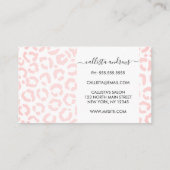 Carte De Visite Élégant Poster de animal de Cheetah léopard rose b (Dos)