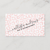 Carte De Visite Élégant Poster de animal de Cheetah léopard rose b (Devant)