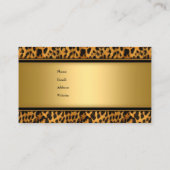 Carte De Visite Élégant Poster de animal de léopard d'or (Dos)