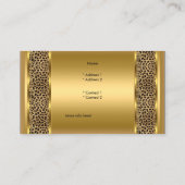 Carte De Visite Élégant poster de animal Léopard Noir Or Classy (Dos)