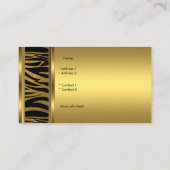 Carte De Visite Élégant poster de animal noir or Classy (Dos)