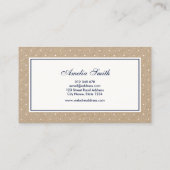 Carte De Visite Élégant Pot Polka Blanc et Kraft Ruban Rouge (Dos)