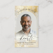 Carte De Visite Elégant Pour Toujours Dans Les Coeurs Photo Gold P (Devant)