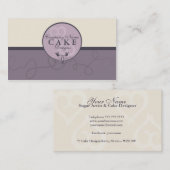 Carte de visite élégant pourpre et crème (Devant / Derrière)