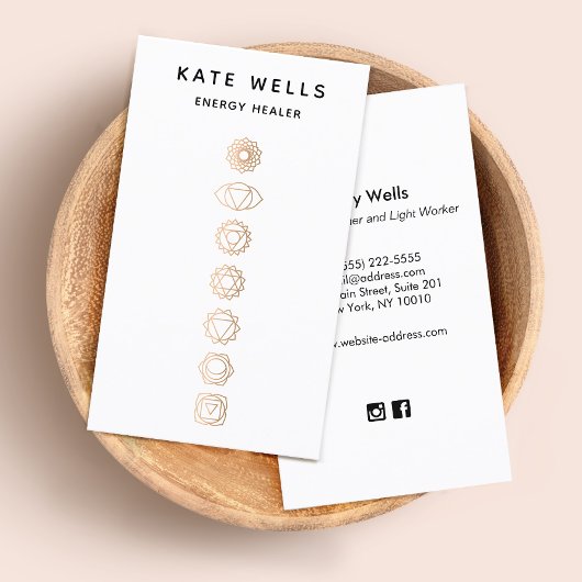 Carte De Visite Élégant Praticien des chakras d'or Reiki
