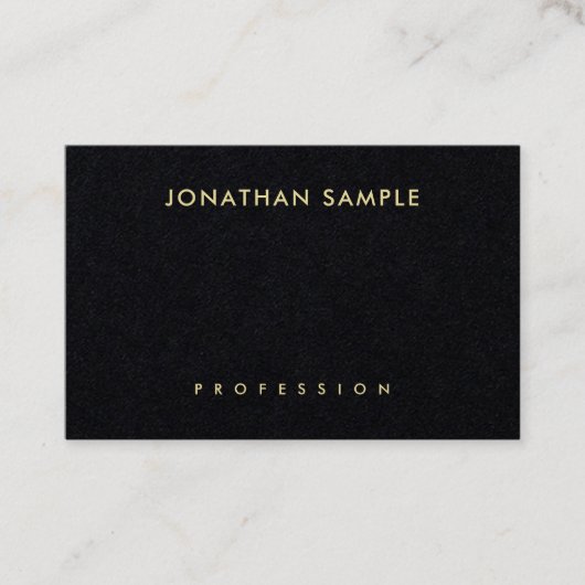 Carte De Visite Elégant Premium Black Gold Look Texte Design moder (Devant)