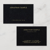 Carte De Visite Elégant Premium Black Gold Look Texte Design moder (Devant / Derrière)
