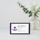 Carte De Visite Élégant prêtre pasteur de l'Église noire violette (Debout devant)