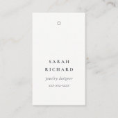 Carte De Visite Élégant Prix blanc minimum simple Nom de l'étiquet (Devant)