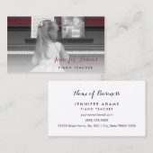 Carte De Visite Élégant professeur de piano fille étudiante robe r (Devant / Derrière)