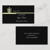 Carte De Visite Élégant professeur en ligne (Devant / Derrière)