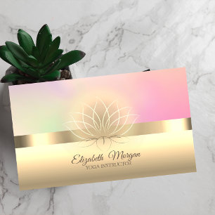 Carte De Visite Élégant professeur professionnel Lotus Flower Yoga