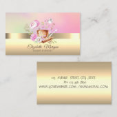 Carte De Visite Élégant Professional Cupcake Bakery Outils Fleurs (Devant / Derrière)