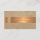 Carte De Visite Elegant professional faux gold metallic beige (Devant)