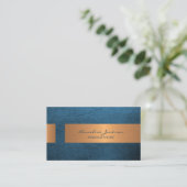 Carte De Visite Elegant professional faux gold metallic blue (Debout devant)