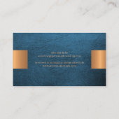 Carte De Visite Elegant professional faux gold metallic blue (Dos)