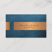 Carte De Visite Elegant professional faux gold metallic blue (Devant)
