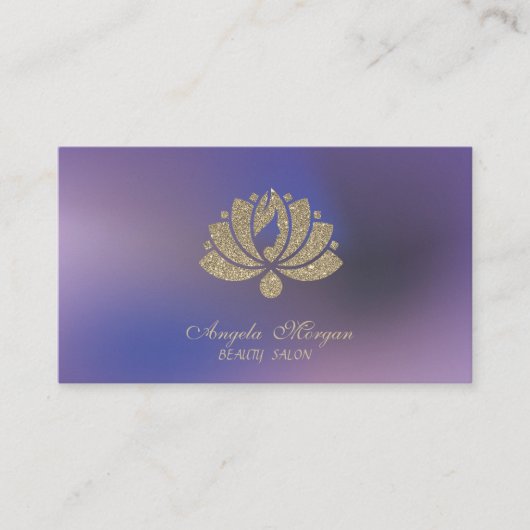 Carte De Visite Elegant Professional Glitter Lotus Flower Purple (Devant)