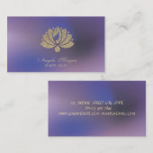 Carte De Visite Elegant Professional Glitter Lotus Flower Purple (Devant / Derrière)