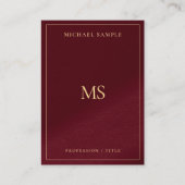 Carte De Visite Elegant Professional Gold Monogram Premium Thick (Devant)