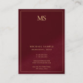 Carte De Visite Elegant Professional Gold Monogram Premium Thick (Dos)