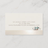 Carte De Visite Elegant Professional Sewing Machine Scissors Cream (Dos)