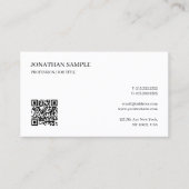 Carte De Visite Elegant Professional Simple Custom Text QR Code (Devant)