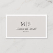 Carte De Visite Elegant Professional Simple Monogram Minimalist (Devant)