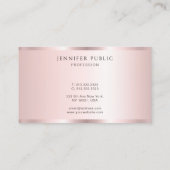 Carte De Visite Elegant Professional Template Luxury Rose Gold (Dos)