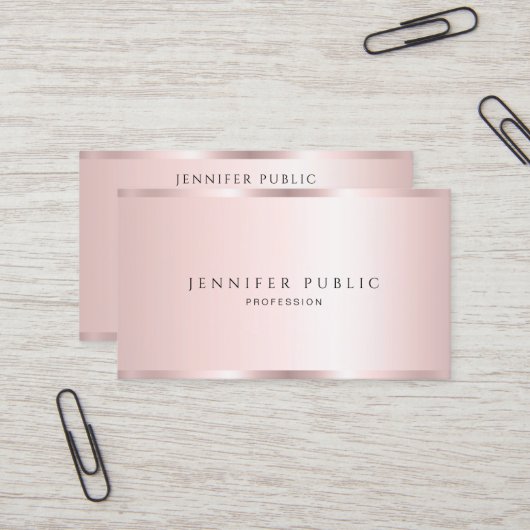Carte De Visite Elegant Professional Template Luxury Rose Gold (Devant/Arrière en situation)