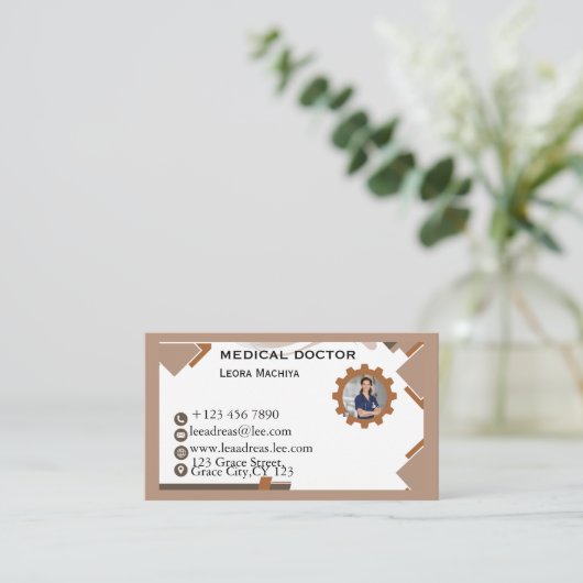 Carte De Visite Élégant Professionnel (Debout devant)