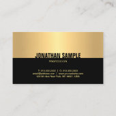 Carte De Visite Élégant professionnel Black Gold Modèle moderne (Dos)
