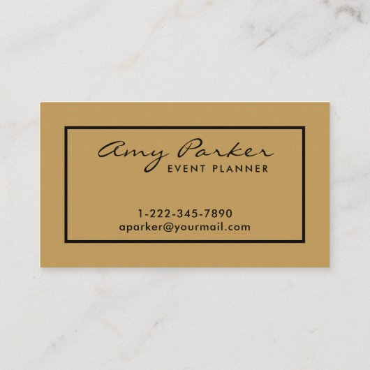 Carte De Visite Élégant professionnel Black & Gold Wedding planner (Dos)