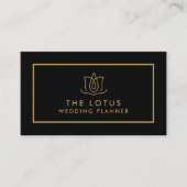 Carte De Visite Élégant professionnel Black & Gold Wedding planner (Devant)