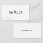 Carte De Visite élégant professionnel blanc (Devant / Derrière)