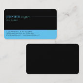 Carte De Visite Élégant professionnel bleu et noir (Devant / Derrière)