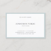 Carte De Visite Élégant professionnel bleu vert Modèle simple (Dos)