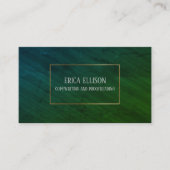 Carte De Visite Élégant professionnel Blue Green Gold Copywriting (Devant)