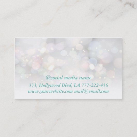 Carte De Visite Élégant professionnel bokeh de luxe maquillage flo (Dos)