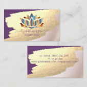 Carte De Visite Élégant professionnel, Brosse à huile d'or, Lotus (Devant / Derrière)