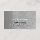 Carte De Visite élégant professionnel brossé acier gris (Dos)