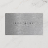 Carte De Visite élégant professionnel brossé acier gris (Devant)