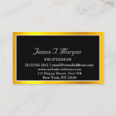 Carte De Visite Élégant professionnel cadre doré Logo noir blanc (Dos)