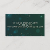 Carte De Visite Élégant professionnel, cercles dorés étoiles vert (Dos)