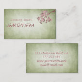 Carte De Visite Élégant professionnel chic cerisier vintage (Devant / Derrière)