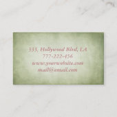 Carte De Visite Élégant professionnel chic cerisier vintage (Dos)