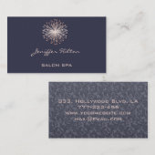 Carte De Visite Élégant professionnel chic dandelion damassé (Devant / Derrière)