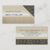 Carte De Visite Élégant professionnel chic empreinte de léopard br (Devant / Derrière)