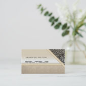 Carte De Visite Élégant professionnel chic empreinte de léopard br (Debout devant)